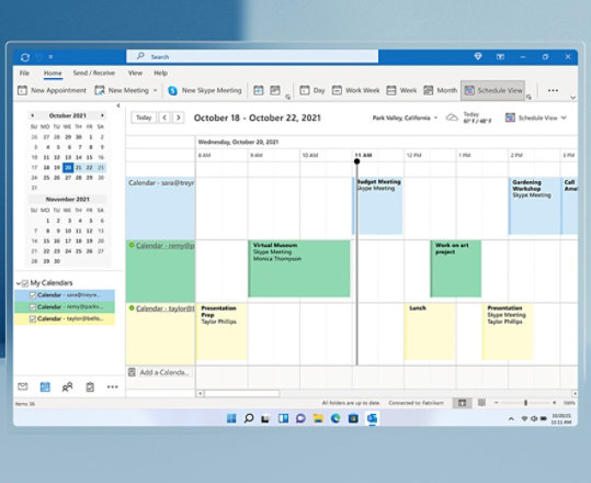 Calendar din Microsoft Outlook